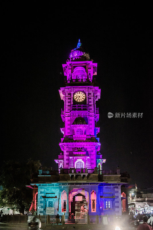 Ghanta Ghar(钟楼)和萨达尔市场拉贾斯坦邦焦特布尔
